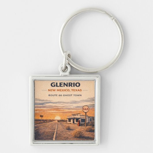 Glenrio Route 66 spookstad aandenken Sleutelhanger (Voorkant)