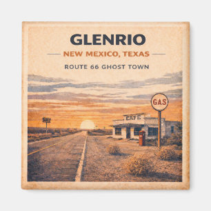 Glenrio Route 66 spookstad koelkast souvenir Magneet