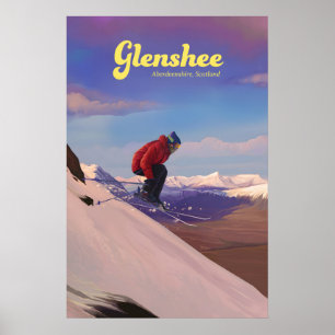 Glenshee Schotland Skigebied Reisposter Poster