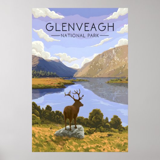 Glenveagh Nationaal Park Ierland Reisposter Poster (Voorkant)