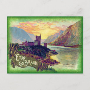 Glenveigh Castle Donegal Goud Klaver Briefkaart