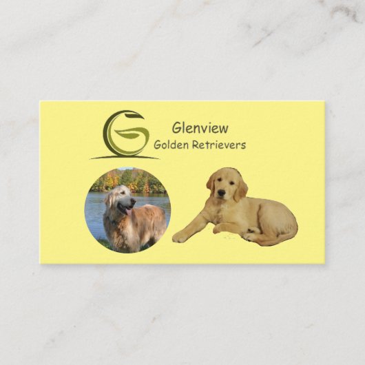 Glenview Golden Retrievers Visitekaartje (Voorkant)