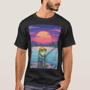 Glenville Lake NC Retro Zonsondergang T-shirt