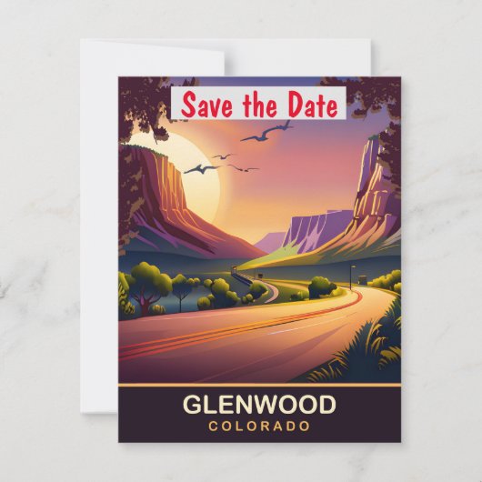 Glenwood Canyon, Colorado, Reisansichtkaart,  Save The Date (Voorkant)