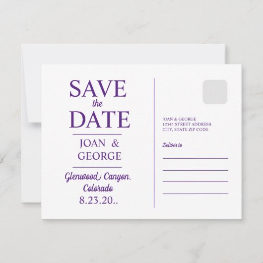 Glenwood Canyon, Colorado, Reisansichtkaart,  Save The Date (Achterkant)