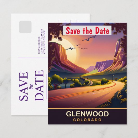 Glenwood Canyon, Colorado, Reisansichtkaart,  Save The Date (Voorkant / Achterkant)