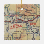 Glenwood Springs CO  Map Keramisch Ornament (Achterkant)