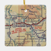 Glenwood Springs CO  Map Keramisch Ornament (Voorkant)