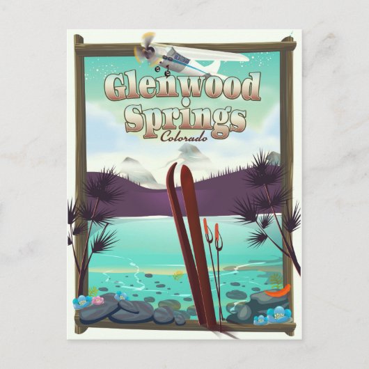 Glenwood Springs Colorado Ski poster. Briefkaart (Voorkant)