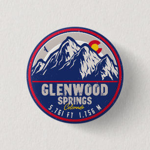 Glenwood Springs Colorado Ski Wandelberg Ronde Button 3,2 Cm