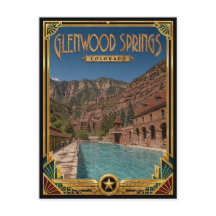 Glenwood Springs Colorado Vintage Art Deco Gouden 