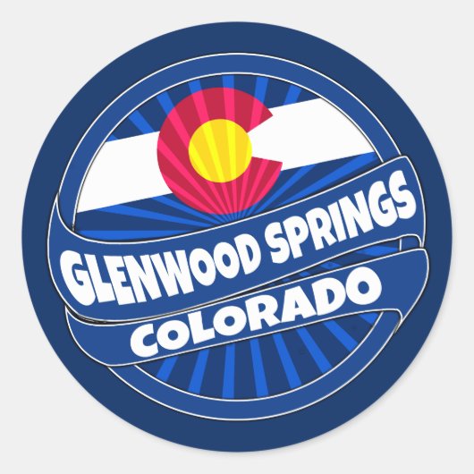 Glenwood Springs Colorado vlag barst stickers (Voorkant)
