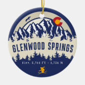 Glenwood Springs Colorado Vlag Bergskiën Keramisch Ornament (Voorkant)