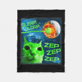 Glerp Glorp Funny Alien Cat Brainrot Meme  Fleece Deken (Voorkant)