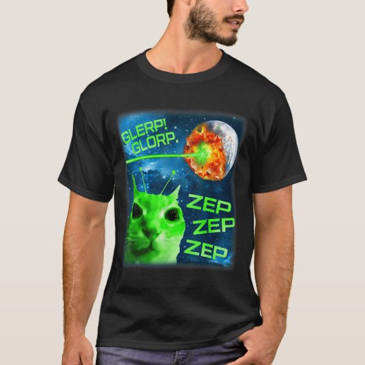 Glerp Glorp Funny Alien Cat Brainrot Meme  T-shirt (Voorkant)