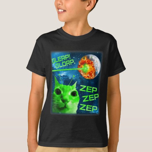 Glerp Glorp Funny Alien Cat Brainrot Meme  T-shirt (Voorkant)