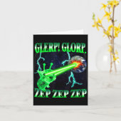 Glerp Glorp Funny Alien Cat Meme Gnarp Cat Silly A Kaart (Gele Bloem)
