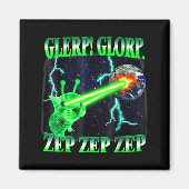 Glerp Glorp Funny Alien Cat Meme Gnarp Cat Silly A Magneet (Voorkant)