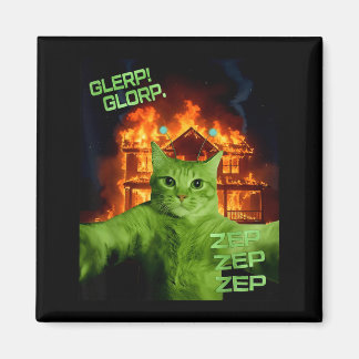 Glerp Glorp Funny Alien Cat Meme Space Cat Humor Magneet