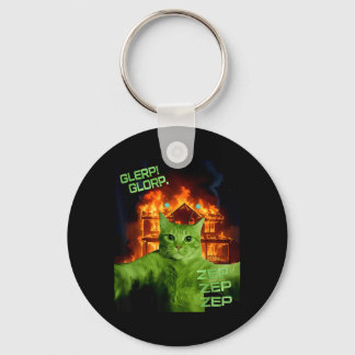 Glerp Glorp Funny Alien Cat Meme Space Cat Humor Sleutelhanger