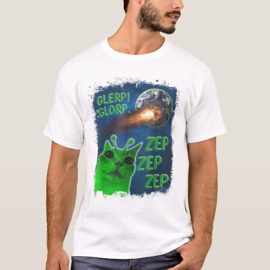 Glerp Glorp Funny Alien Cat T-shirt (Voorkant)