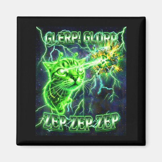 Glerp Glorp Grappige Alien Gnarp Alien Kat Grappig Magneet (Voorkant)