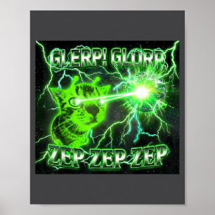 Glerp Glorp Grappige Alien Gnarp Kat Grappige Alie Poster