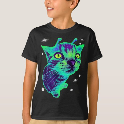 Glerp Glorp Grappige Alien Kat Meme Gnarp Kat Grap T-shirt (Voorkant)