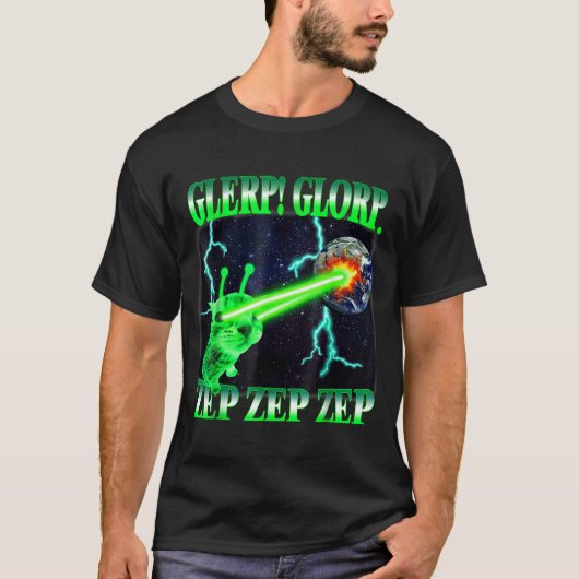Glerp Glorp Grappige Buitenaardse Kat Meme Gnarp K T-shirt (Voorkant)