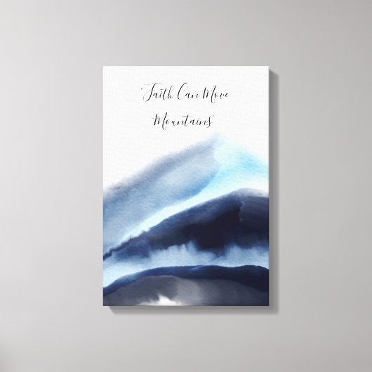 Gletsjer Aquarel Bergen Schilderen Canvas Afdruk (Voorkant)