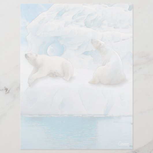 Gletsjer Beren - 8,5 "x 11" briefpapier (Voorkant)