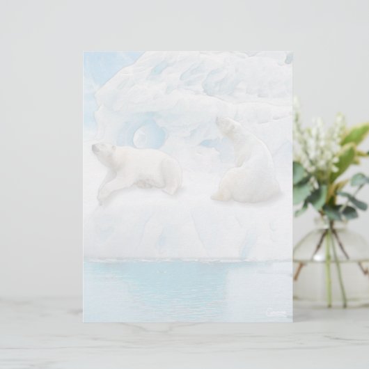 Gletsjer Beren - 8,5 "x 11" briefpapier (Staand voorkant)