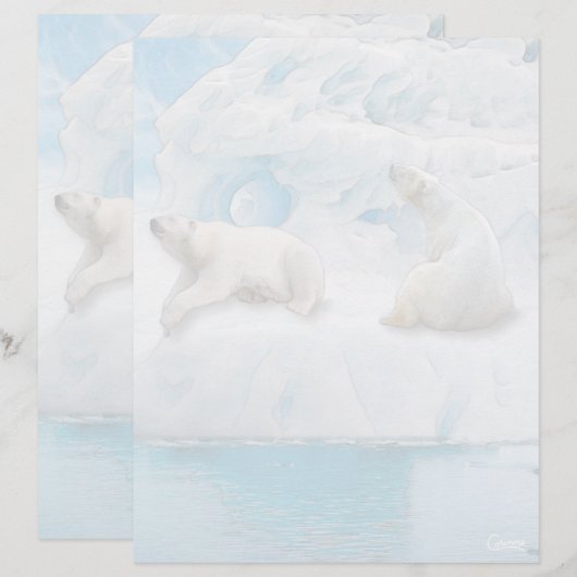 Gletsjer Beren - 8,5 "x 11" briefpapier (Voorkant / Achterkant)