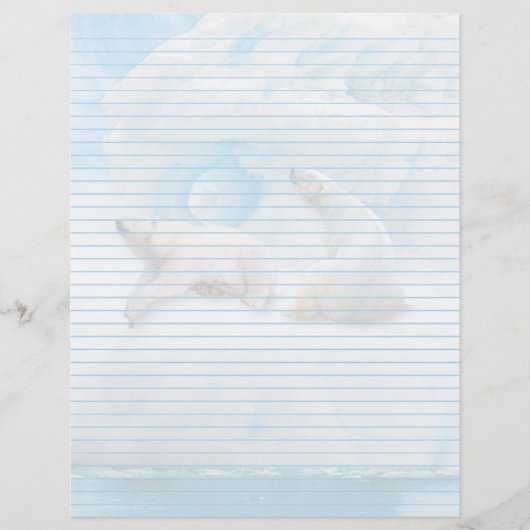 Gletsjer Beren bekleed - 8,5 "x 11" Stationery She (Voorkant)