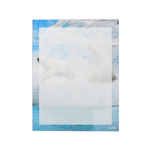 Gletsjer Beren gevoerd - 11" x 8,5" Notitieblok (Linkerzijde)