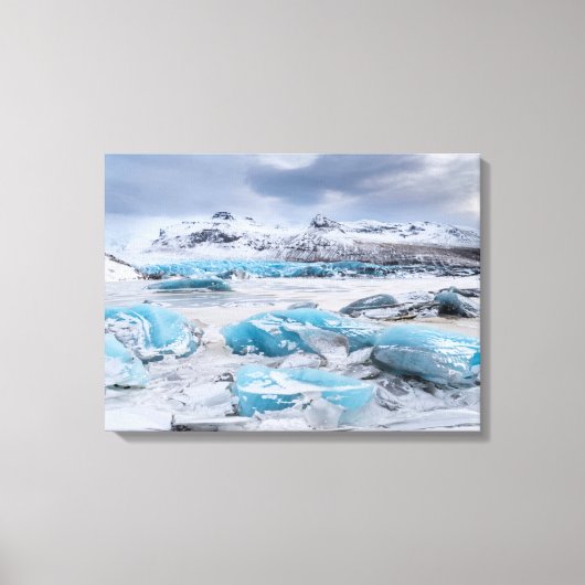 Gletsjer ijs landschap, IJsland Canvas Afdruk (Voorkant)