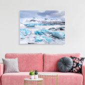 Gletsjer ijs landschap, IJsland Canvas Afdruk (Insitu (Woonkamer))