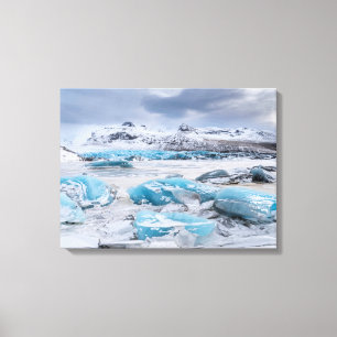 Gletsjer ijs landschap, IJsland Canvas Afdruk