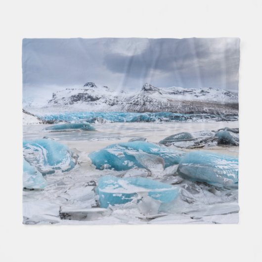 Gletsjer ijs landschap, IJsland Fleece Deken (Voorkant (Horizontaal))