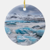 Gletsjer ijs landschap, IJsland Keramisch Ornament (Achterkant)