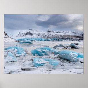 Gletsjer ijs landschap, IJsland Poster