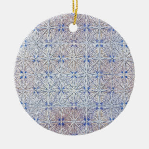 Gletsjer Kant — Delicaat Sneeuwvlokpatroon Keramisch Ornament