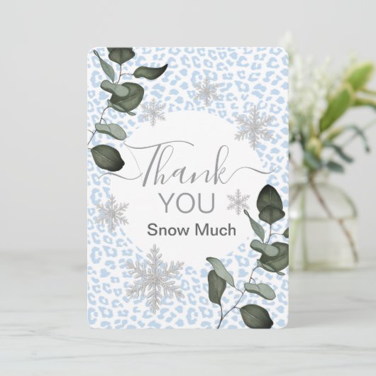 Gletsjer Luipaard Winter Bedankkaart (Staand voorkant)