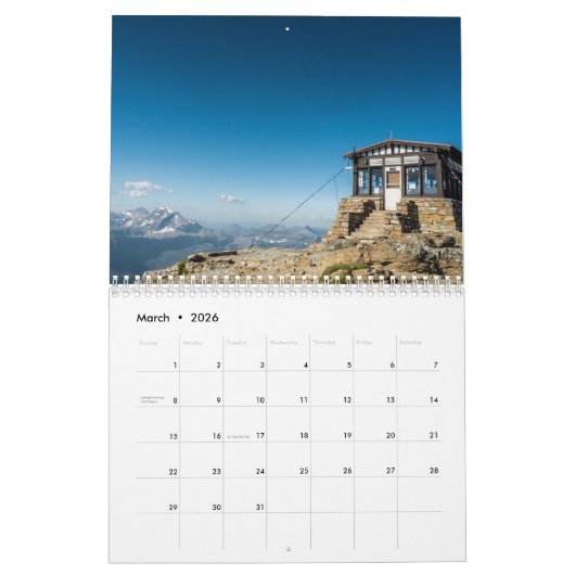 Gletsjer Montana Kalender (Mar 2026)