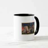 Gletsjer, MT - Twee zwarte-voetnatieven Roken Mok (Voorkant rechts)