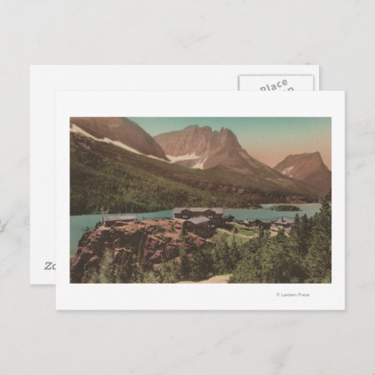 Gletsjer, MT - Uitzicht van Chalets en St. Marys Briefkaart (Voorkant / Achterkant)
