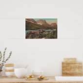Gletsjer, MT - Uitzicht van Chalets en St. Marys Poster (Keuken)