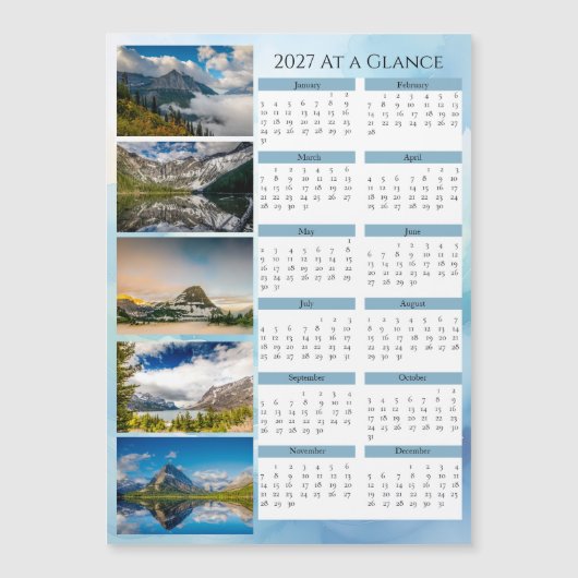 Gletsjer Nationaal Park 2027 Overzichtskalender (Voorkant)
