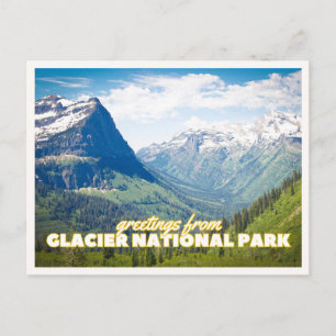 Gletsjer Nationaal Park Berg Foto Groet Briefkaart