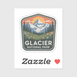 Gletsjer Nationaal Park Bergavonturen Badge Sticker